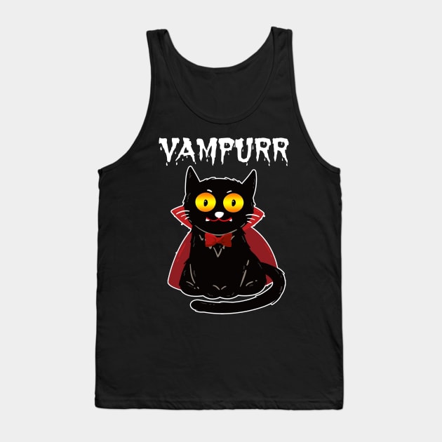 Vampurr Vampire Meowcula Black Cat polder1 Halloween Costume Tank Top by TerronesAdrianer